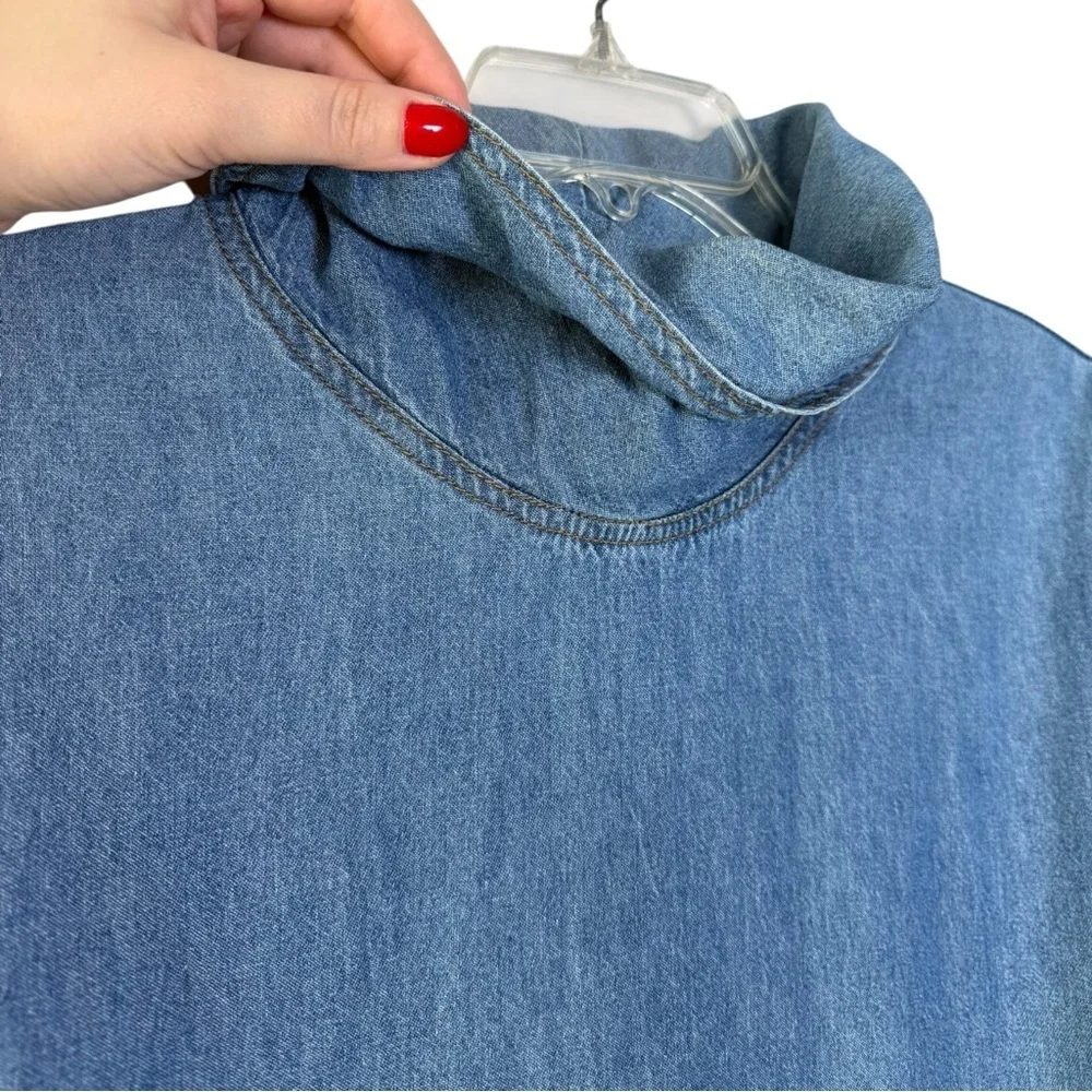 Vintage 90s Denim Maxi Dress Size Small Long Sleeve Coldwater Creek - Picture 5 of 10